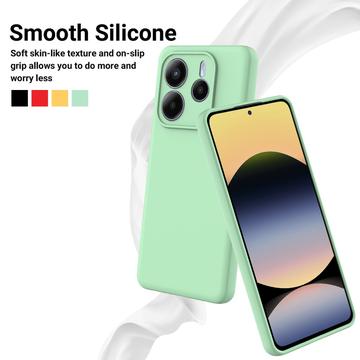 Xiaomi Redmi Note 14 5G Flydende silikone cover med håndrem - grøn