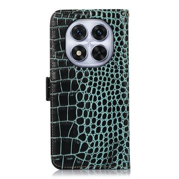 Xiaomi Redmi Note 14 Pro 5G/Poco X7 Crocodile Series Læderpung med RFID - Grøn