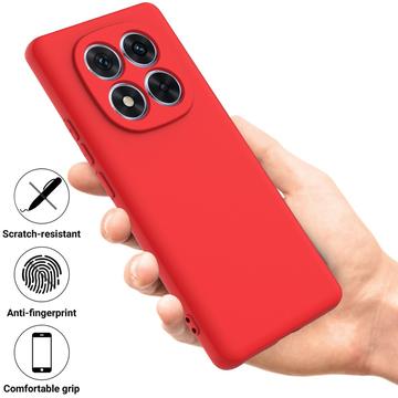 Xiaomi Redmi Note 14 Pro 5G/Poco X7 Flydende silikone cover med håndrem - Rød