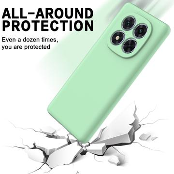 Xiaomi Redmi Note 14 Pro 5G/Poco X7 Flydende silikone cover med håndrem - Grøn