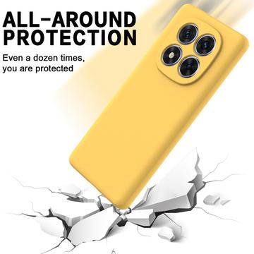 Xiaomi Redmi Note 14 Pro 5G/Poco X7 Flydende silikone cover med håndrem - gul
