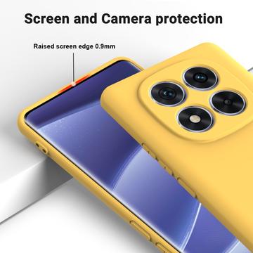 Xiaomi Redmi Note 14 Pro 5G/Poco X7 Flydende silikone cover med håndrem - gul