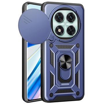 Xiaomi Redmi Note 14 Pro 5G/Poco X7 Roterende Ring Hybrid Cover med Kameraskjold - Blå