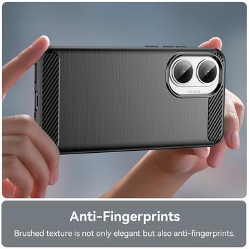 Xiaomi Redmi Turbo 4 Pro Børstet TPU Cover - Karbonfiber - Sort