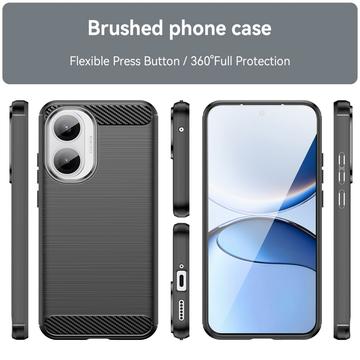 Xiaomi Redmi Turbo 4 Pro Børstet TPU Cover - Karbonfiber - Sort
