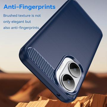 Xiaomi Redmi Turbo 4 Pro Børstet TPU Cover - Karbonfiber - blå