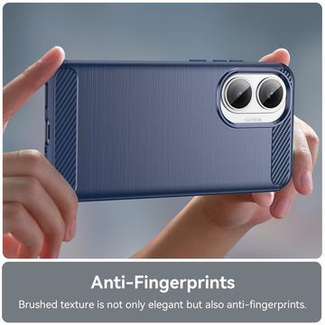 Xiaomi Redmi Turbo 4 Pro Børstet TPU Cover - Karbonfiber - blå