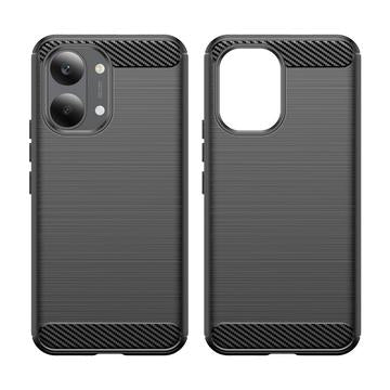 Xiaomi Redmi Turbo 5 Max/Poco X8 Pro Max Børstet TPU Cover - Karbonfiber - Sort