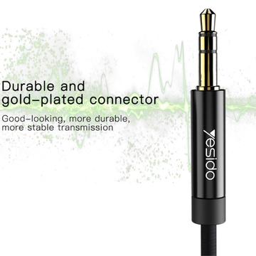 Yesido YAU18 2-i-1 Lightning AUX- og opladningskabel - 1.2m