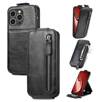 iPhone 16 Pro Lynlåslomme Vertikal Flip Cover - Sort