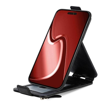 iPhone 16 Pro Lynlåslomme Vertikal Flip Cover - Sort