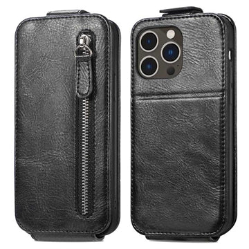 iPhone 16 Pro Lynlåslomme Vertikal Flip Cover - Sort