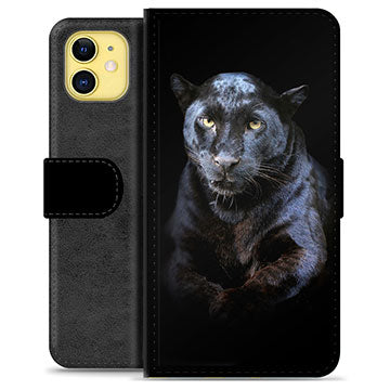 iPhone 11 Premium Flip Cover med Pung - Sort Panter