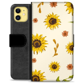 iPhone 11 Premium Flip Cover med Pung - Solsikke