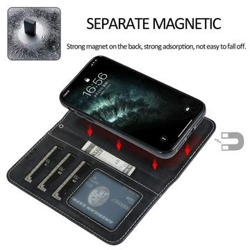 iPhone 11 Vintage 2-i-1 Etui M. Aftageligt Cover - sort