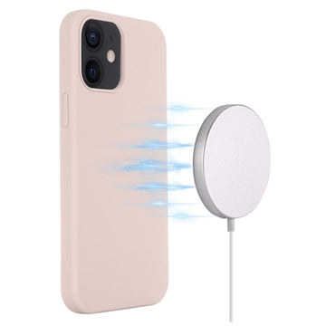 iPhone 12 Mini Liquid Silikone Cover - MagSafe Kompatibel - Pink