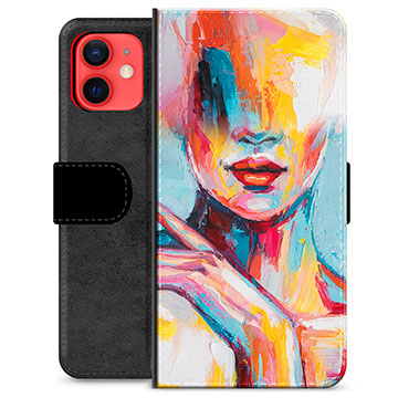 iPhone 12 mini Premium Flip Cover med Pung - Abstrakt Portræt