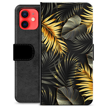 iPhone 12 mini Premium Flip Cover med Pung - Gyldne Blade