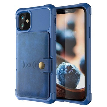 iPhone 12 Mini TPU Cover med Kortholder - Blå