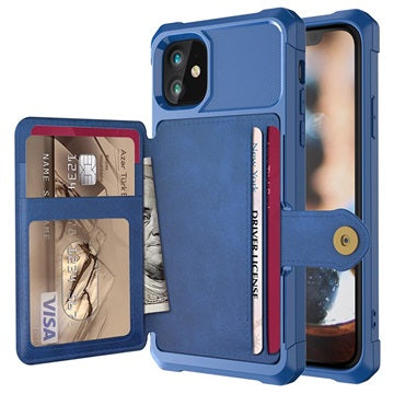 iPhone 12 Mini TPU Cover med Kortholder - Blå