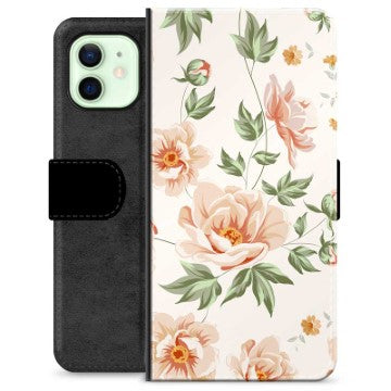 iPhone 12 Premium Flip Cover med Pung - Floral