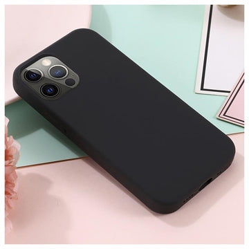 iPhone 12/12 Pro Liquid Silikone Cover - MagSafe Kompatibel - Sort