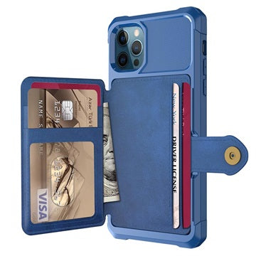 iPhone 12 Pro Max TPU Cover med Kortholder - Blå