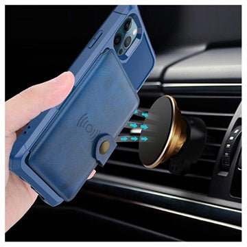 iPhone 12 Pro Max TPU Cover med Kortholder - Blå