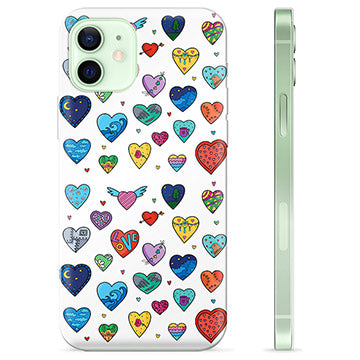 iPhone 12 TPU Cover - Hjerter