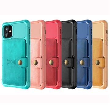 iPhone 12/12 Pro TPU Cover med Kortholder - Sort
