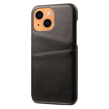 iPhone 13 KSQ Belagt Plastikcover med Kortlommer - Sort