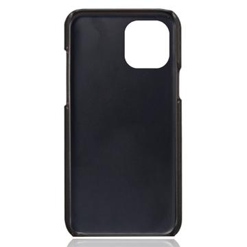 iPhone 13 KSQ Belagt Plastikcover med Kortlommer - Sort