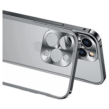 iPhone 13 Pro Metal Bumper med Plastik Bagsiden - Sort