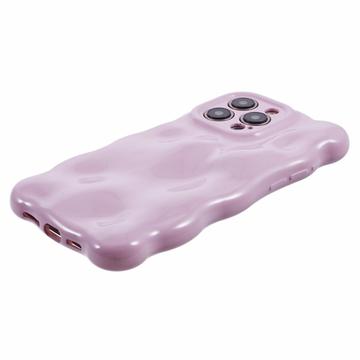 iPhone 13 Pro TPU-etui med bølget kant og slikbobler - lyslilla