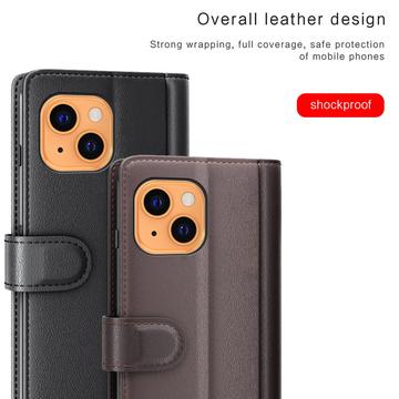 iPhone 13 Læderpung med Stativ - Sort