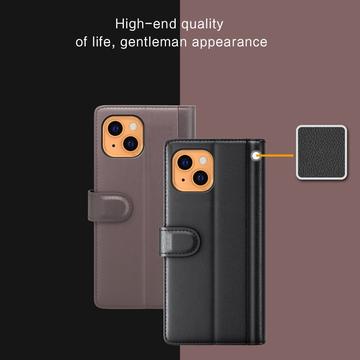 iPhone 13 Læderpung med Stativ - Sort