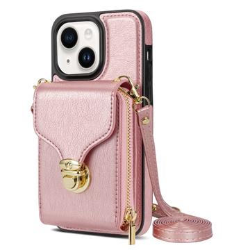 iPhone 14 Alt-i-et cover med pung og rem - Rødguld