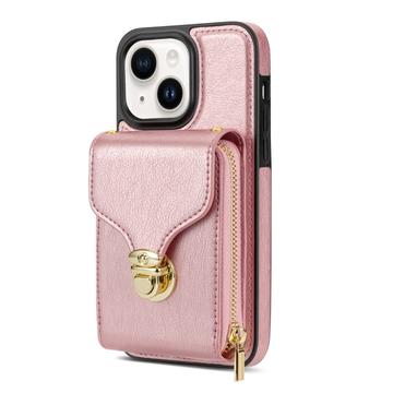 iPhone 14 Alt-i-et cover med pung og rem - Rødguld