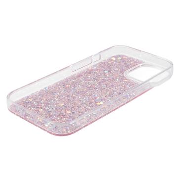 iPhone 14 Glitter Flakes TPU Cover - Pink