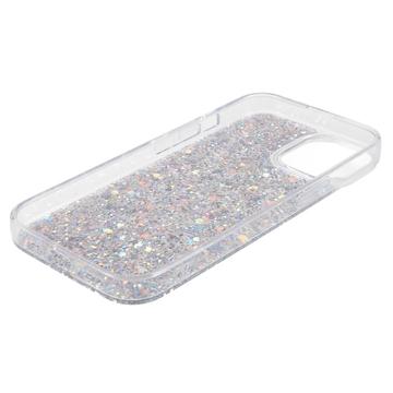 iPhone 14 Glitter Flakes TPU Cover - Sølv