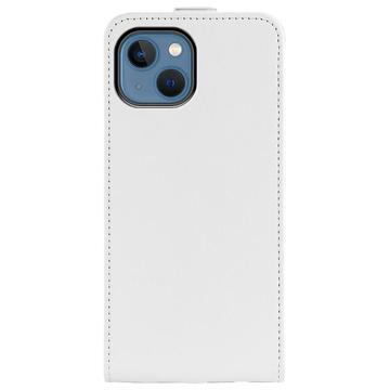 iPhone 14 Plus Vertikal Flip Taske med Kortholder - Hvid