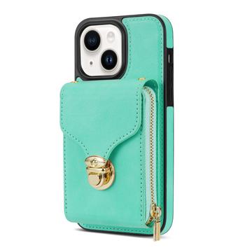 iPhone 14 Plus Alt-i-et cover med pung og rem - Mynte