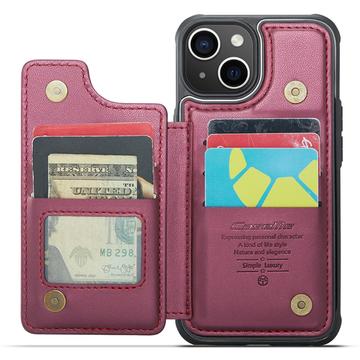 iPhone 14 Plus Caseme C22-etui RFID-kortpung - Rød