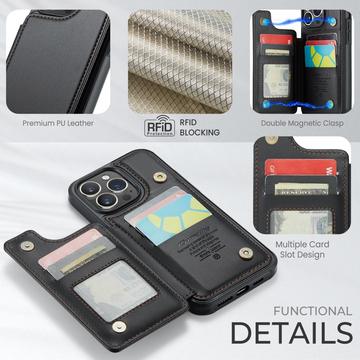 iPhone 14 Pro Max Caseme C22-etui RFID-kortpung - Sort