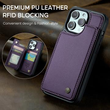 iPhone 14 Pro Max Caseme C22-etui RFID-kortpung - Lilla