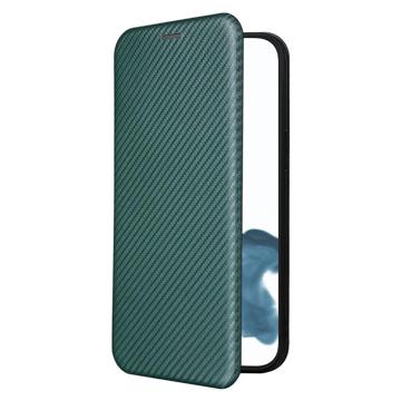 iPhone 14 Pro Max Flip Cover - Karbonfiber - Grøn