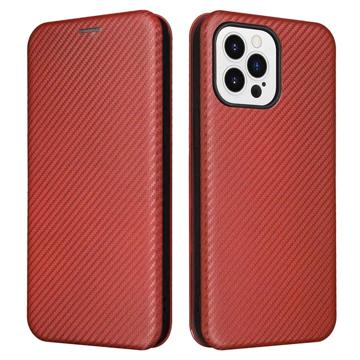iPhone 14 Pro Max Flip Cover - Karbonfiber - Orange