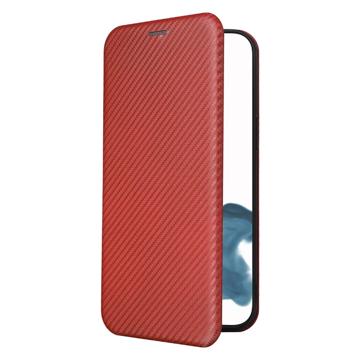 iPhone 14 Pro Max Flip Cover - Karbonfiber - Orange