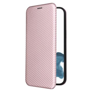 iPhone 14 Pro Max Flip Cover - Karbonfiber - Rødguld
