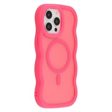 iPhone 14 Pro Bølgekant magnetisk hybrid cover - hot pink